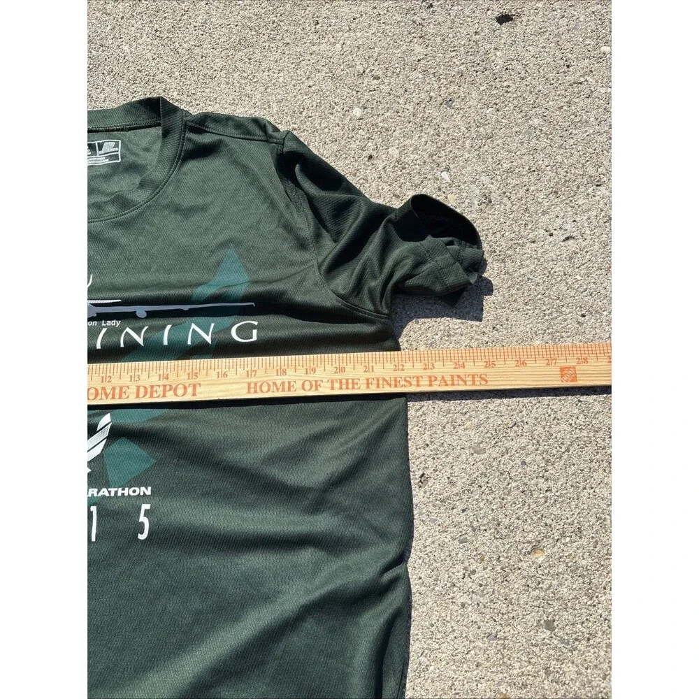 Official 2015 AIR FORCE MARATHON Shirt U-2 Dragon Lady Men Med Green Run Wicking